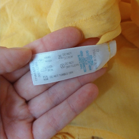 Twist Silk and Cotton Yellow Ruffle Sleeveless Blouse Size 8 - Picture 5 of 5